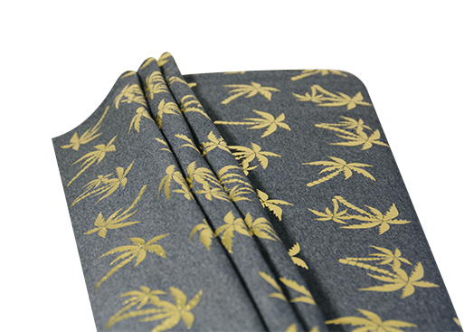 Baumwolle Jersey mit Metallic mit Metallic Palmen Muster 